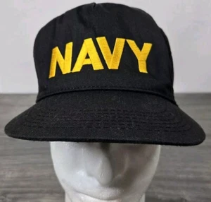 Gorra Stitch Works Vintage Azul Marino Gorra Negra Snapback Defectos Diadema Descolorida EE. UU. - Imagen 1 de 8