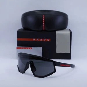 New PRADA SPORT PS04WS DG006F Black Rubber/Dark Grey 39-137-130 Sunglasses - Picture 1 of 6