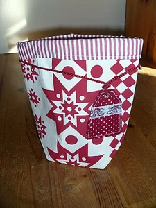 Geschenkbeutel Utensilo Handarbeit  weiss/rot - Bild 1 von 2