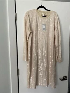 COS oversized Long Sleeve Sequin Dress NWT Size Medium  - Picture 1 of 3