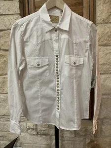 Top para mujer Scully frontal a presión L/S 20 botones blanco occidental talla XS NUEVO CON ETIQUETAS - Imagen 1 de 4