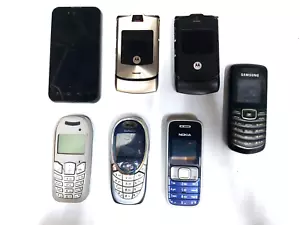 Stock Of 7 Mobile Phones Vintage Breakdown Motorola Samsung Nokia Free Charger - Photo 1 sur 3