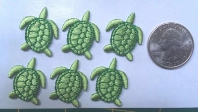 turtle patches sea turtle heat seal iron on sea turtle appliques lot of 6 pieces - Image 1 of 3