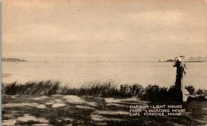 Harbor Lighthouse from Langsford House, Cape Porpoise, ME  Vintage Postcard JJ - Bild 1 von 2