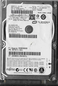 Fujitsu MHY2250BH 250GB Sata Hard Drive P/N: CA06889-B30900C1 F/W: 0080890B - Picture 1 of 2