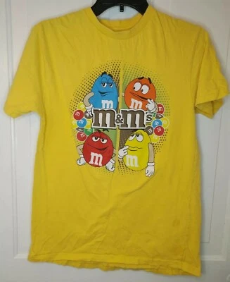 M&M's Yellow Graphic T-Shirt Short Sleeve Men's Size Medium - Imagem 1 de 4