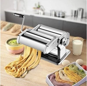 Stainless Steel Fresh Pasta Maker Roller Machine for Spaghetti Noodle Fettuccine - Picture 1 of 13