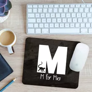 Personalisiertes Alphabet mit Bild - M Mauspassepartout Pad 24 cm x 19 cm - Bild 1 von 11