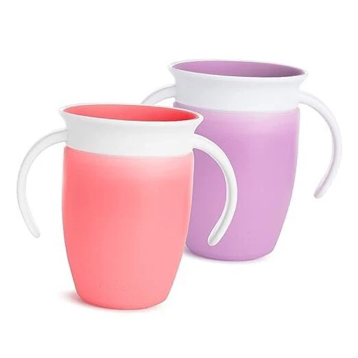 Munchkin Miracle 360 Trainer Cup Pink/purple 7 Oz 2 Count for 6 Months