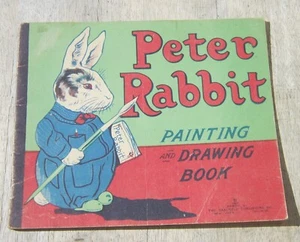 Antique/Vintage PETER RABBIT PAINTING & DRAWING BOOK Saalfield Publishing 1917 - Picture 1 of 19