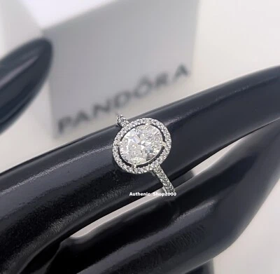 NEW 100% Authentic PANDORA 925 Pave Oval Sparkling Halo Statement Ring 193777C01 - Image 1 of 4