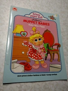 Vintage 1991 Muppet Babies Baby Miss Piggy PAPER Dolls Golden Book Unused - Imagen 1 de 8