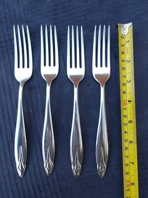 Juego de 4 tenedores de cena vintage de acero inoxidable Mappin & Webb 18/8 Foto 1 de 4