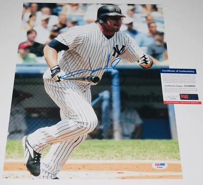 JASON GIAMBI AUTOGRAPHED 11x14 COLOR PHOTO (NEW YORK YANKEES) - PSA DNA! - Image 1 of 3