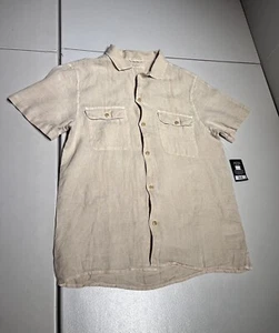 Lucky Brand Shirt Women’s Small Brown Los Angeles Classic Button Up Linen Casual - Picture 1 of 8