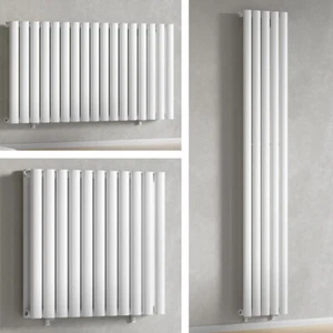 Weiß Vertikal Horizontal Paneel Oval Säule Design Heizkörper Zentralheizung UK - Bild 1 von 52