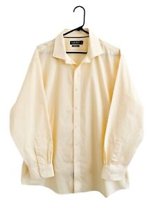 Ralph Lauren Men's Dress Shirt Button Up Yellow Stretch Check Long Sleeve XL