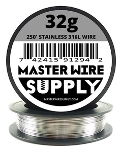 MWS - SS 316L - 250 ft. 32 Gauge AWG Stainless Steel Resistance Wire 32g 250’ - Picture 1 of 2