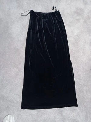 Skirt Long Straight Black Velvet MSK Size Small - Image 1 of 4