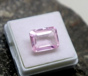 Natural 9ct Emerald Cut Morganite AAA Stone Loose Certified Pink Morganite Ring - Picture 1 of 9