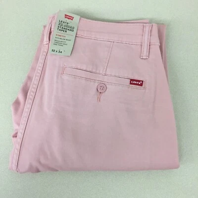Pantalones chinos Levi's XX estándar cónicos rosa liso para hombre 32x34 etiquetas nuevas AR296 Foto 1 de 4