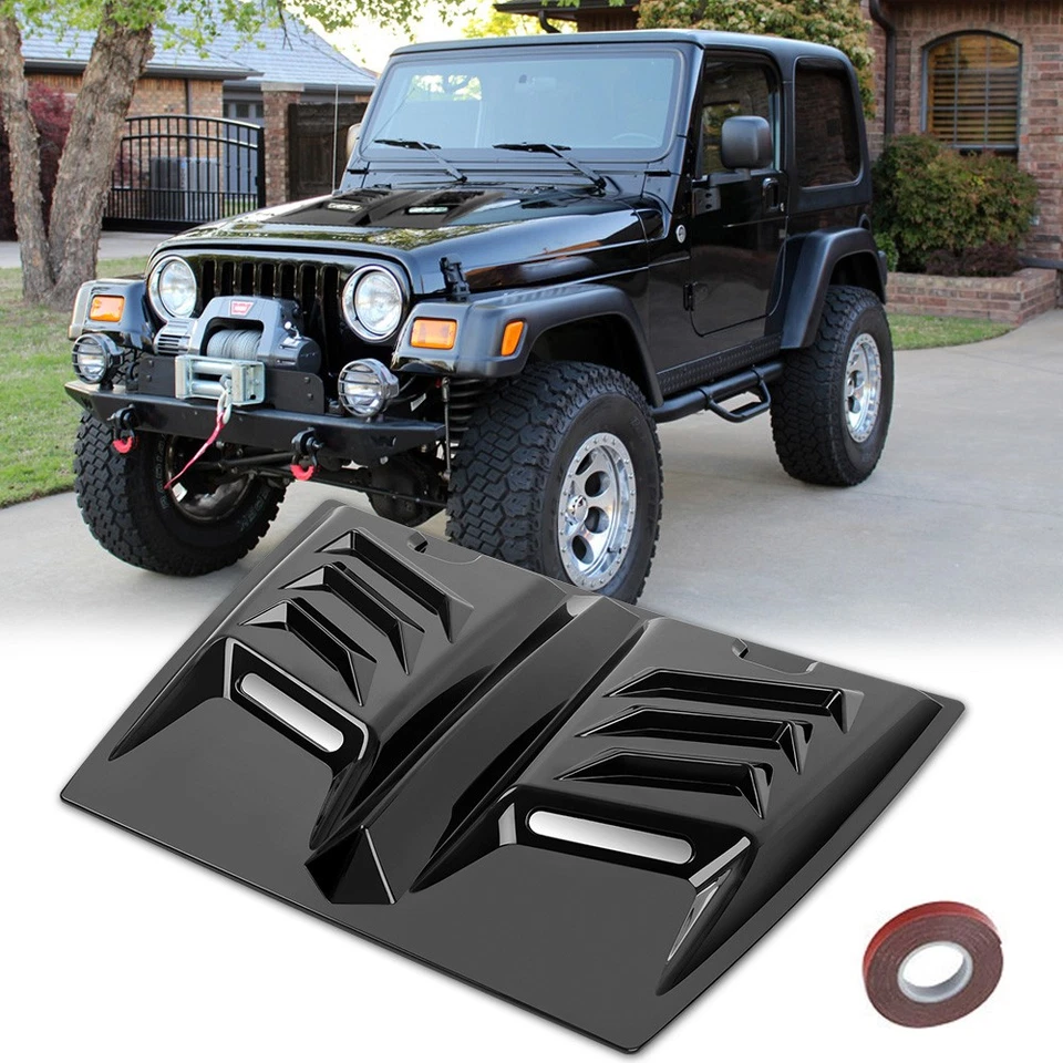 Para Jeep Wrangler JK JKU TJ Cubierta de capó de aire de flujo de aire Scoop Vent Turbo Bonnet Foto 1 de 4
