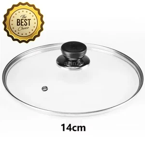 14 CM New Universal Replacement Glass Lid For Pot Pan Cookware Bakeware - Picture 1 of 8