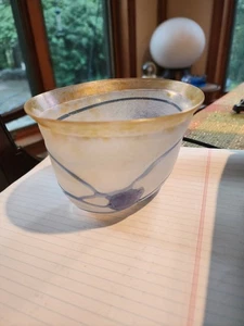 RARE KOSTA BODA signed Bertil VALLIEN BLUE GALAXY Sweden # 58016 oval bowl vase - Picture 1 of 13