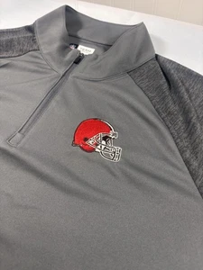 Cleveland Browns NFL Team Apparel M 1/4 zip Pullover Gray Breathable Lightweight - Picture 1 of 9
