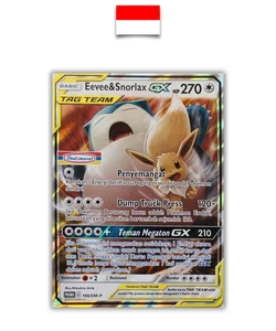 Pokémon Card – Eevee Snorlax Tagteam Indomaret 166/SM-P – Indonesian - Picture 1 of 2