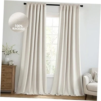  Conjunto de 2 painéis 100% cortinas blackout 96 polegadas de comprimento 50"L x 96"L (pacote com 2) bétula - Imagem 1 de 4
