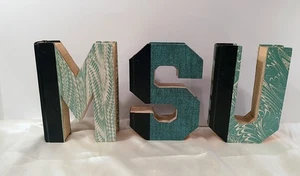 Decor MSU Mich State Univ Cut Letters Readers Digest Condensed Books Dorm Grad - Picture 1 of 15