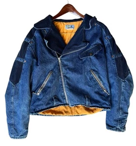 1970s European LOIS Motorcycle Denim Jacket Size 40 US M Biker Zipper - Picture 1 of 7