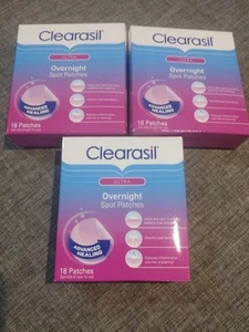 3 PACK Clearasil ULTRA Acne Control Face Pimple Spot Patches, 18 Count 03/27 + - Picture 1 of 6