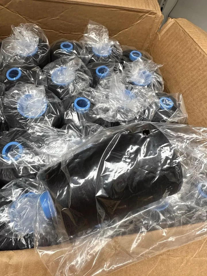 10 PACK of 6000 Yard each Spools BLACK Sewing Thread All Purpose 100% Polyester - Image 1 of 1