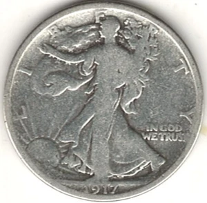 1917 Walking Liberty Half Dollar in GOOD condition ~ PLEASE SEE THE SCAN ha 0 - Picture 1 of 5