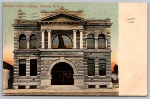Victoria BC public library postcard July 23rd 1908 - Picture 1 of 2