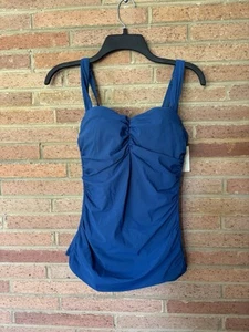 New Profile By Gottex Underwired Tankini Top 34D Blue - Picture 1 of 4