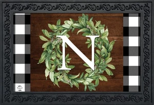 Felpudo Briarwood Lane corona monograma letra N - Imagen 1 de 3