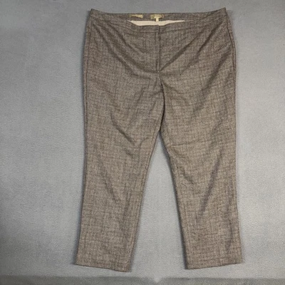 Pantalones de vestir Talbots para mujer 24W gris marrón tejido cónico forrado mezcla de lana Italia Foto 1 de 4