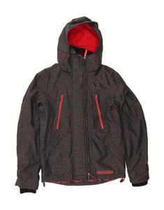 SUPERDRY Mens Graphic Hooded Windbreaker Jacket UK 32 2XS Grey Nylon AU08 - Picture 1 of 4