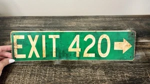 420 Decor Tin Sign Exit Lenrius Classic 4x16 Home Garage She Shed Man Cave Wall - Picture 1 of 6