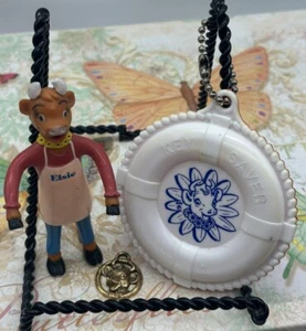 Vintage Borden Dairy Elsie the Cow Rubber Figure, Key Saver Keychain and Charm - Picture 1 of 6
