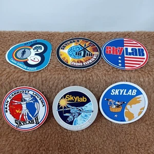 Authentic Original 70s NASA Skylab Space Mission Stickers Set of 6 RARE See Pics - Picture 1 of 10
