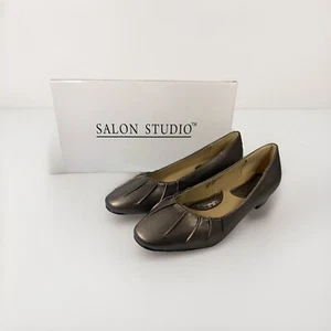Mocassini donna Salon Studio scarpe oro 7,5W nuovi con scatola - Foto 1 di 6