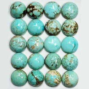 53624.2 - 8 mm Round Cabochon Cut Australian Turquoise from the 1970's Natural - Picture 1 of 8