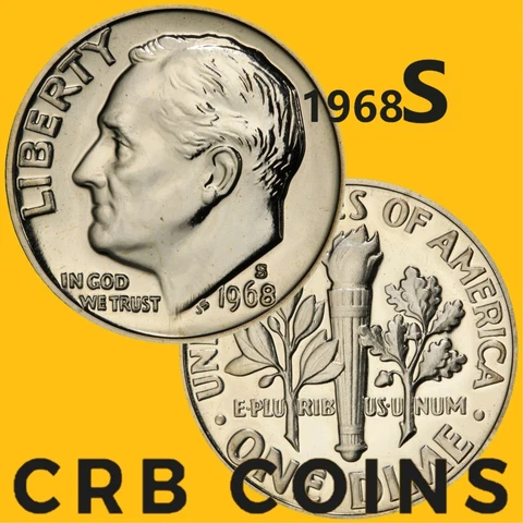 1968-S Proof Roosevelt Dime - (UNC) KM#195a - D68S Cover