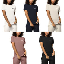 Jack Wolfskin Womens Essential Cotton Short Sleeve Crew Neck T-Shirt Top Tee