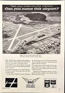 Anuncio impreso vintage Gulf Aviation Westchester County Airport White Plains NY 1958 - Imagen 1 de 6