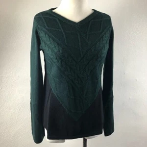 Style & Co Damen Pullover Jacke Mix Stitch Pulli Pine X-Small Grün/Schwarz - Bild 1 von 7